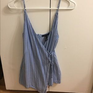 Striped Tie-Front Romper